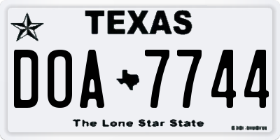 TX license plate DOA7744