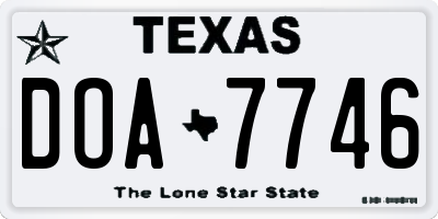 TX license plate DOA7746