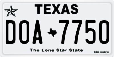 TX license plate DOA7750