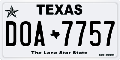 TX license plate DOA7757