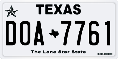 TX license plate DOA7761