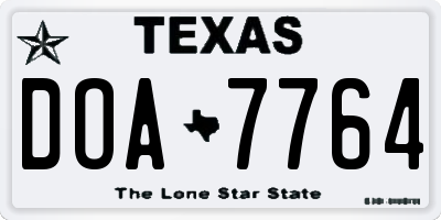 TX license plate DOA7764