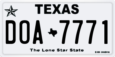 TX license plate DOA7771