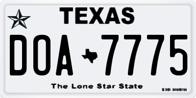 TX license plate DOA7775