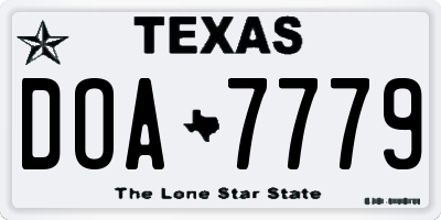 TX license plate DOA7779