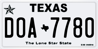 TX license plate DOA7780