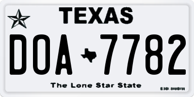 TX license plate DOA7782