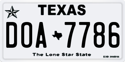 TX license plate DOA7786