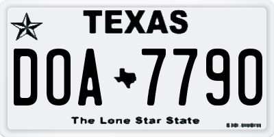 TX license plate DOA7790