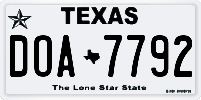 TX license plate DOA7792