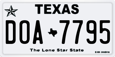 TX license plate DOA7795