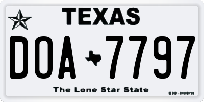 TX license plate DOA7797