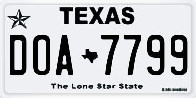 TX license plate DOA7799