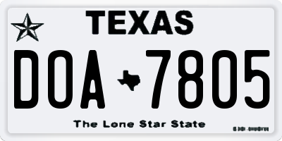 TX license plate DOA7805