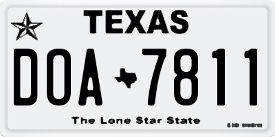 TX license plate DOA7811