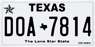 TX license plate DOA7814