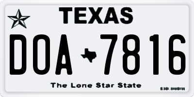 TX license plate DOA7816