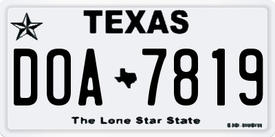 TX license plate DOA7819