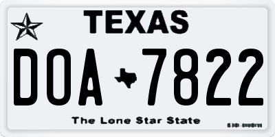 TX license plate DOA7822