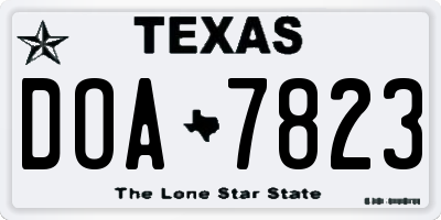 TX license plate DOA7823