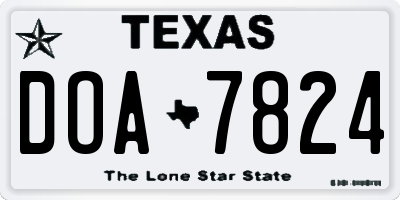 TX license plate DOA7824