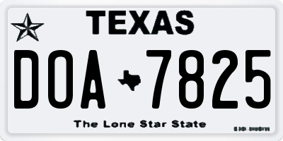 TX license plate DOA7825