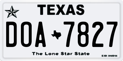 TX license plate DOA7827