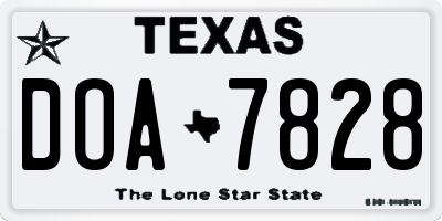 TX license plate DOA7828