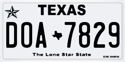 TX license plate DOA7829