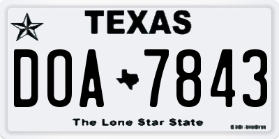 TX license plate DOA7843