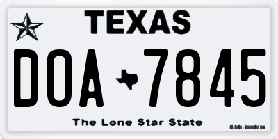 TX license plate DOA7845