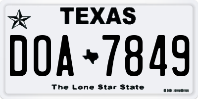 TX license plate DOA7849