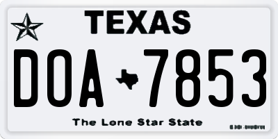 TX license plate DOA7853