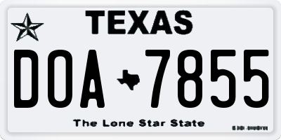 TX license plate DOA7855