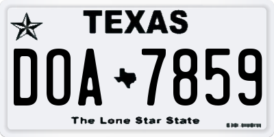 TX license plate DOA7859