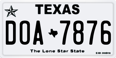 TX license plate DOA7876
