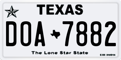 TX license plate DOA7882