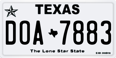 TX license plate DOA7883