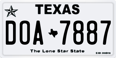TX license plate DOA7887