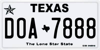 TX license plate DOA7888