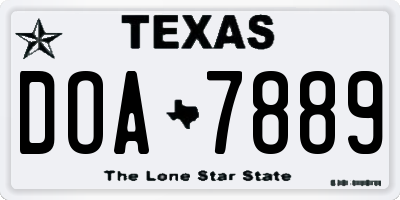 TX license plate DOA7889