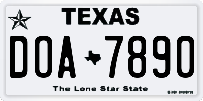 TX license plate DOA7890