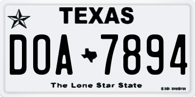 TX license plate DOA7894