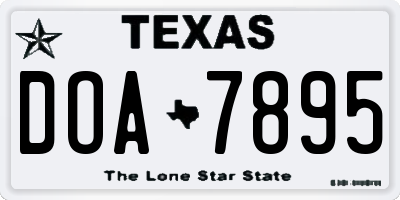 TX license plate DOA7895