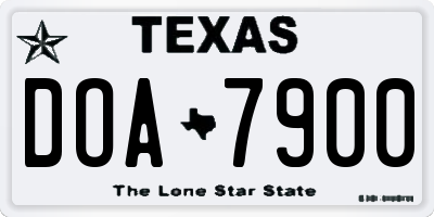 TX license plate DOA7900