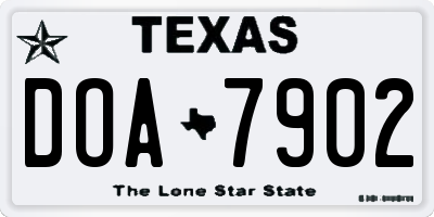 TX license plate DOA7902