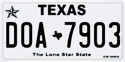 TX license plate DOA7903