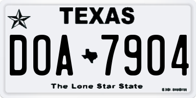 TX license plate DOA7904
