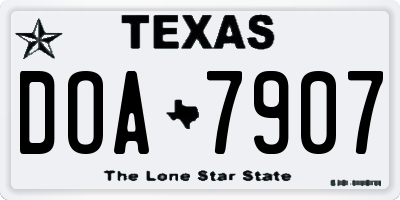 TX license plate DOA7907