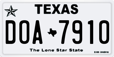 TX license plate DOA7910